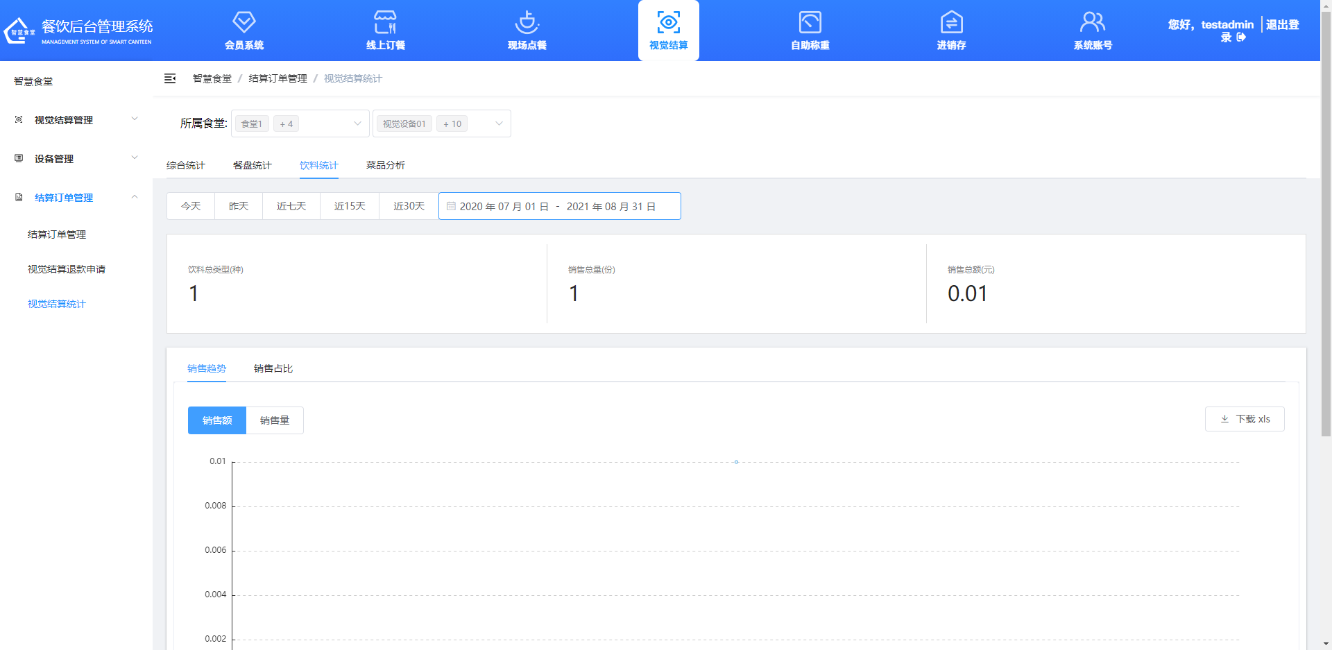 查看、導出飲料統計